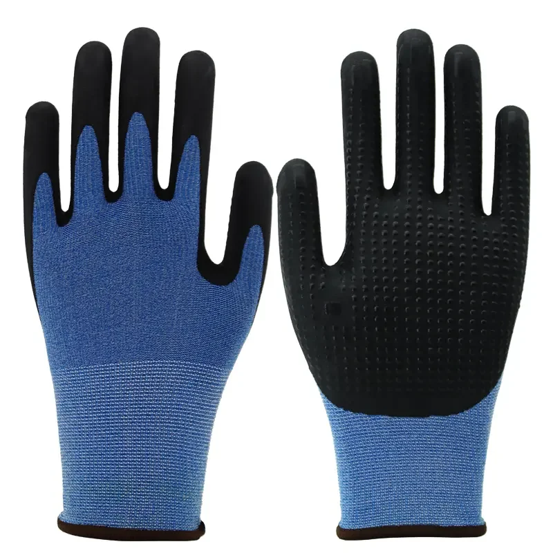 ANSI A5 Coated Gloves 15 Gauge HPPE XL Micro Palm Mechanic Gloves Safety Work Protective Hand Gloves Touch Screen Nylon guant de trabajo