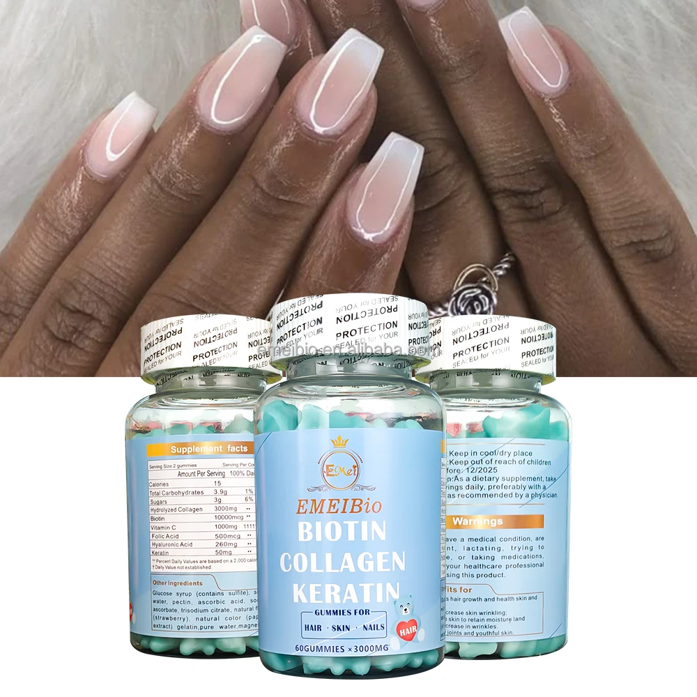 Best Sale Hair Growth Nail Care 3000Mg Biotin Collagen Gummy Keratin Support Beauty Health Repair Skin Gummies