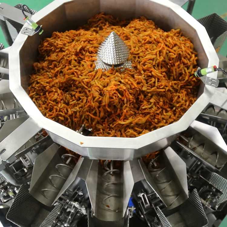 High Quality 16 Head Chicken liver Chicken Leg Screw Feeding Packaging Machine Multihead Weigher For Pork