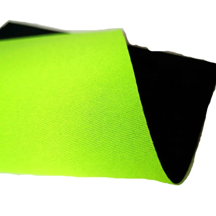 Laser Cut 100% Sbr Green Two Side Neoprene Laminated Neoprene Fabric Super Stretch Neoprene For Cloth