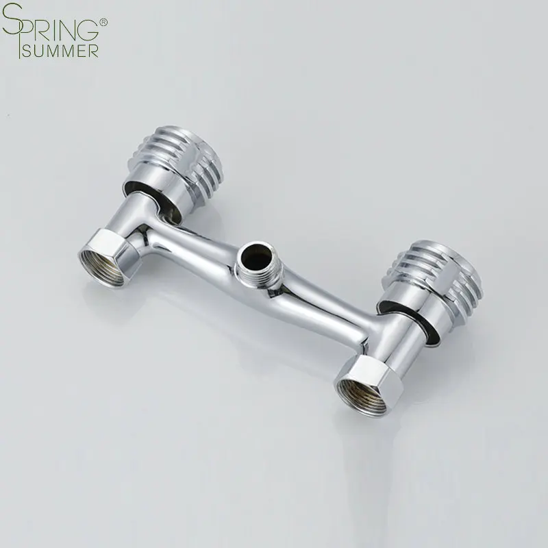 Double switch  brass Wall Mount Shower Mixer Faucet Double handle bathroom shower faucet set