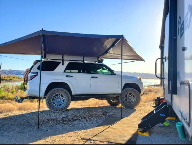 HoYa New arrival Car Side Awning 180 Degree Off-road Camper Waterproof Bat wing Car Roof Side Awning Tent 180 degree awning