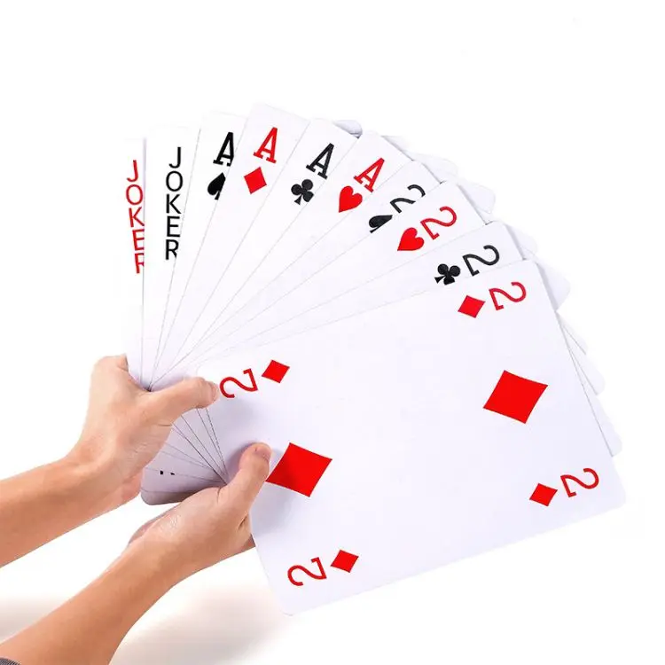 Wholesale A4 Super size Poker Cards 9 times large size standard Poker decks 20*28cm magic props playing cards