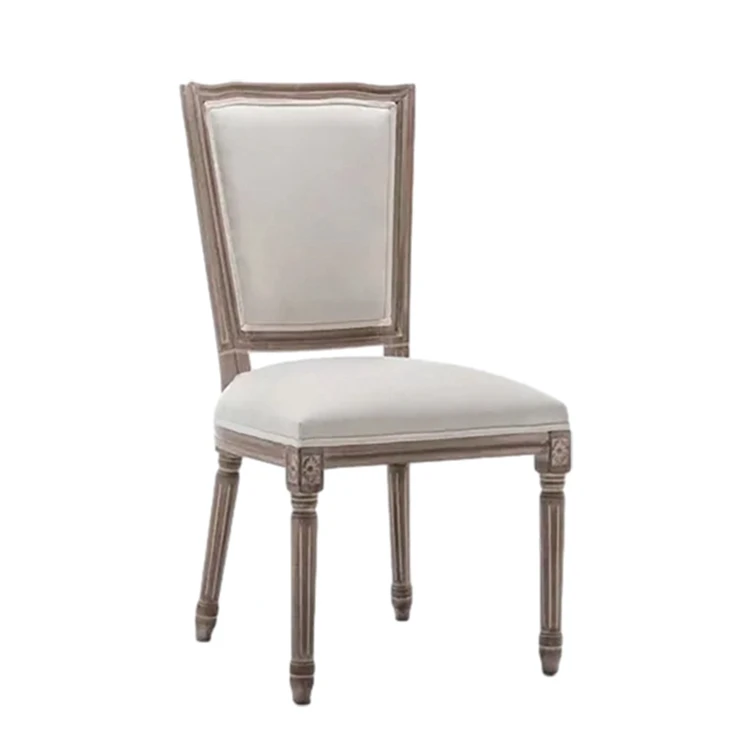 Wholesale Antique Design Restaurant Square-backed Ghost Solid Wood Furniture Louis Baroque Dining Chairs