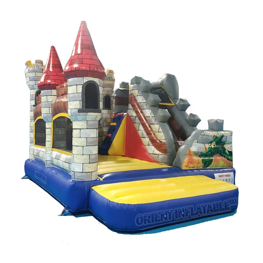 Factory popular customized inflatable dragon bouncy castle dino jumping castle for sale