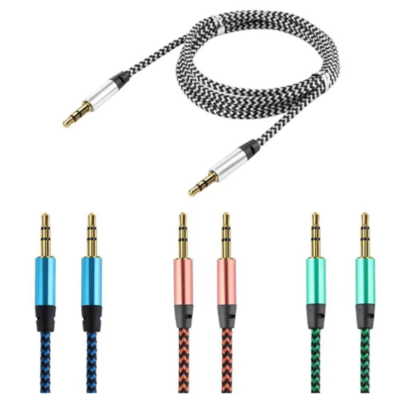 3.5mm Nylon Braided Aux Cable 3.3ft 1m Hi-Fi Sound Audio Auxiliary Adapter Male to Male AUX Cord for Headphones Car etc