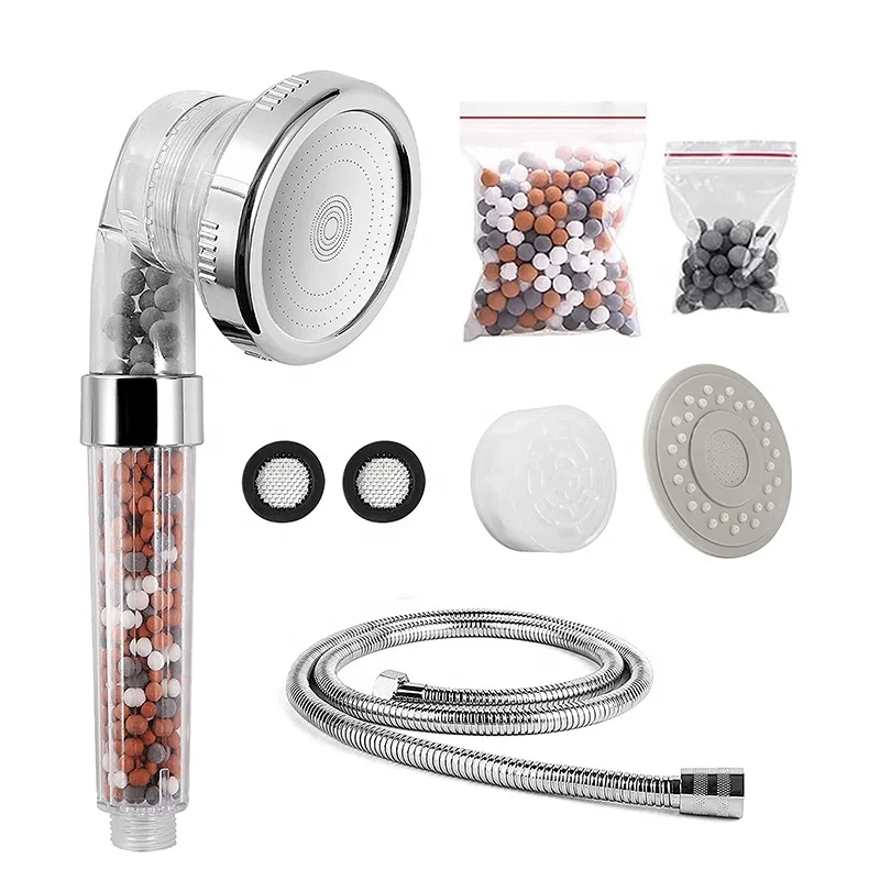 Modern Water Saving  Handheld Filter Filtration 3 Settings Spray High Pressure Shower Head