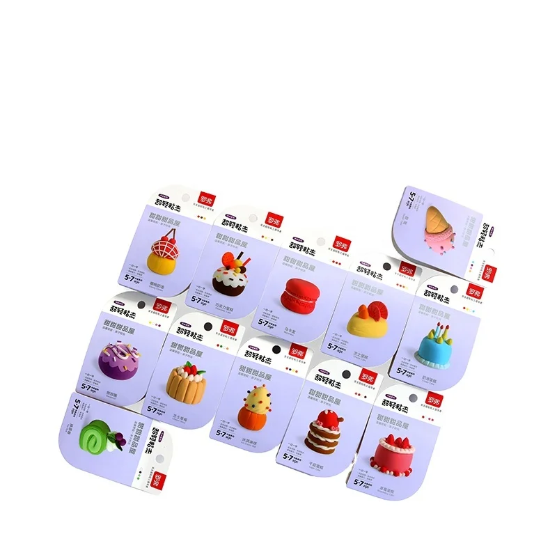 Kids 4 Colors/ card Dessert Series Soft Super Light Clay Kit Modeling Air Dry Polymer Clay For DIY Handmade Toys