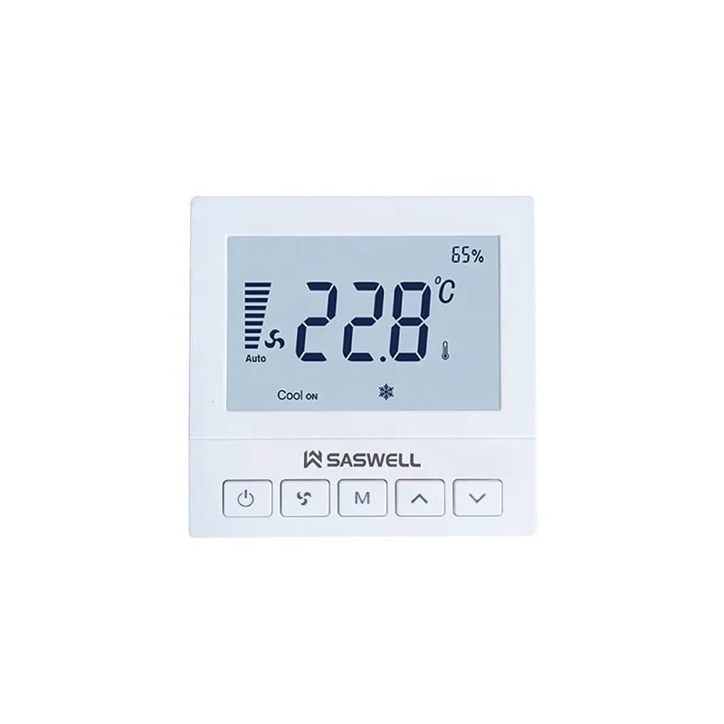 SASWELL Fan coil with modbus AC 2 pipe thermostat with humidity