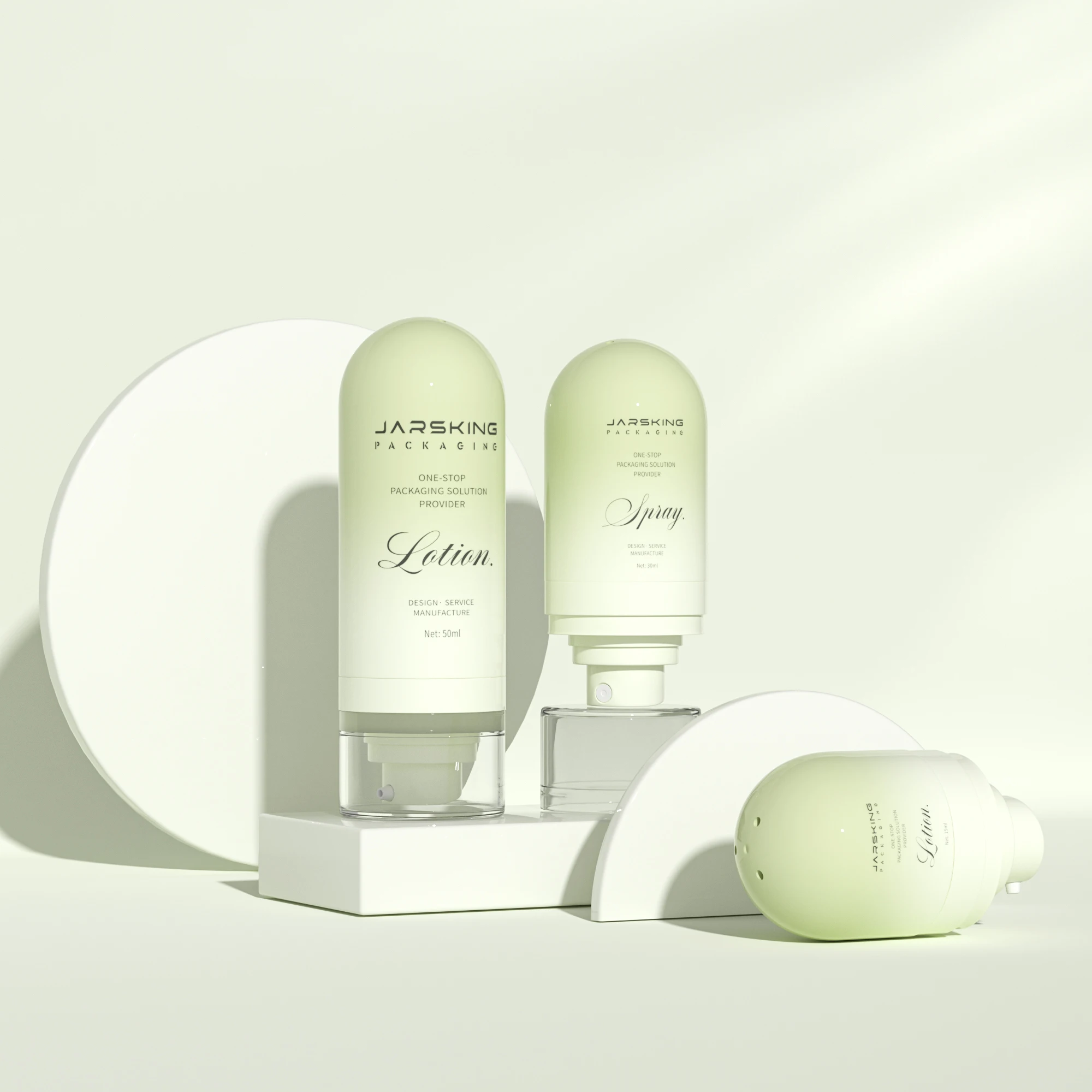 New design 15ml 30ml 50ml empty plastic cosmetic fine mist spray bottles luxury skincare moisturizer airless pump bottle