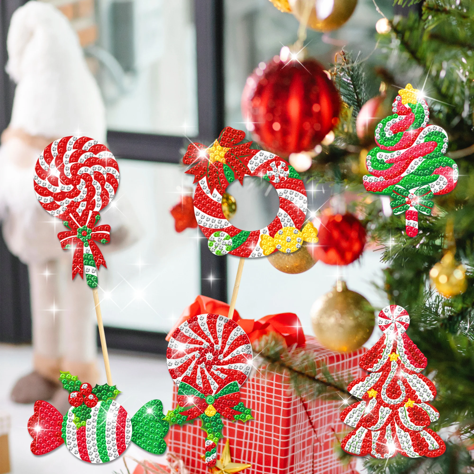 TB004 Christmas Candy Garden Diamonds Art Gem Art Crafts Creative Diamond Painting DIY Diamond Stickers for Kids Christmas Party