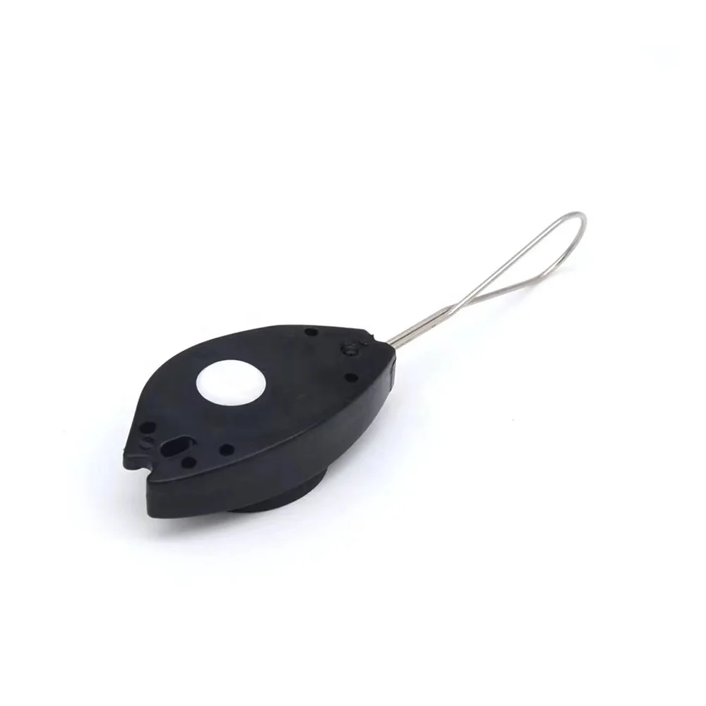 HS-S03 FTTH accessories ABS drop wire clamp SS ring drop wire retainers fish tension clamp