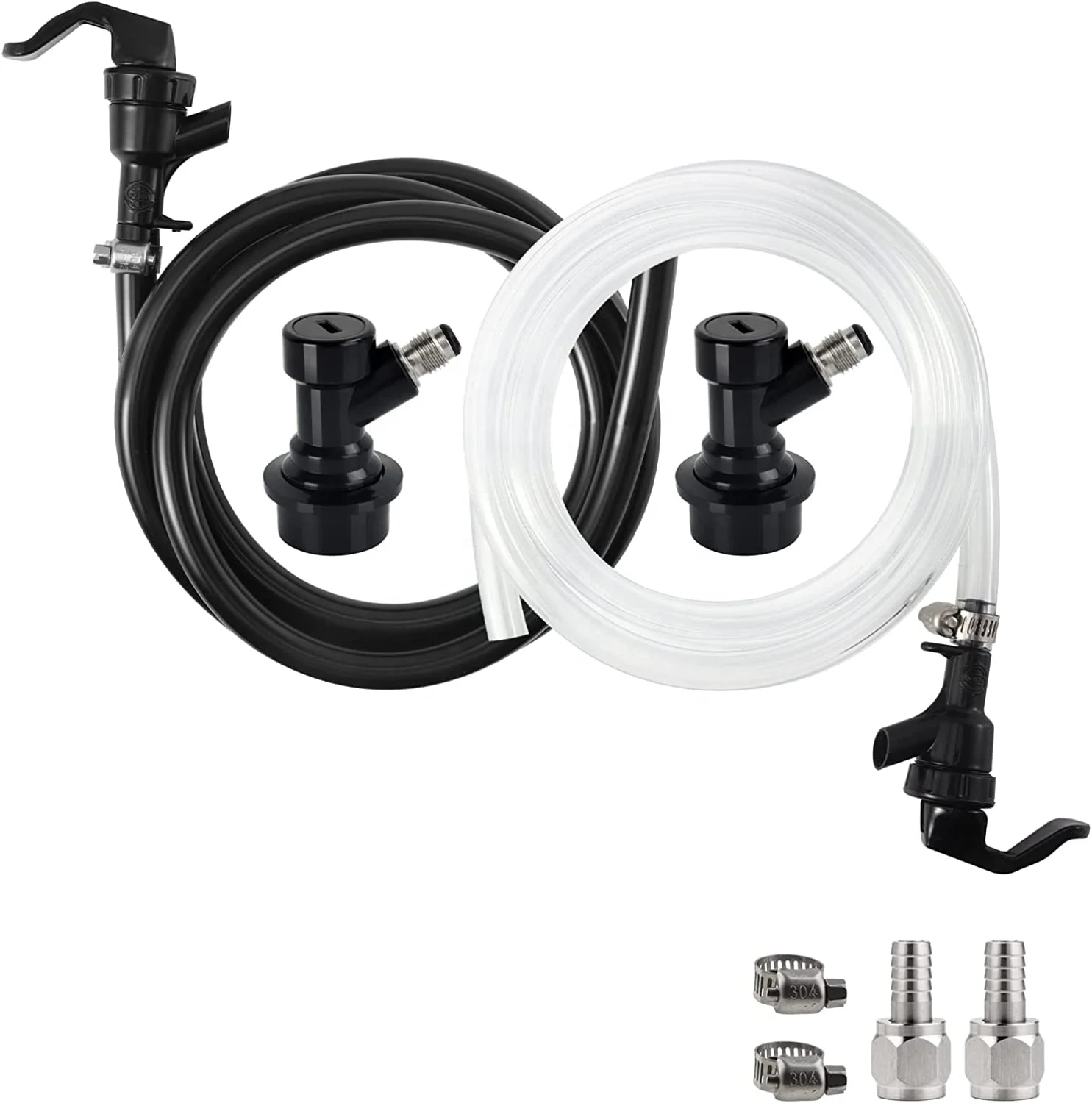 Ball Lock Beer Line Kit, Homebrew  Draft Kegerator Sankey Growler PVC CO2 Brewing Tubing Cornelius Corny Quick Disconnect Barb