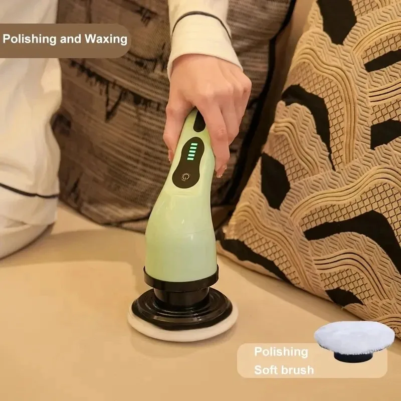 Electric Spin Scrubber Turbo Scrub Cleaning Brush Chargeable Cordless Power Scrubber with Extension Handle Adaptive Brush