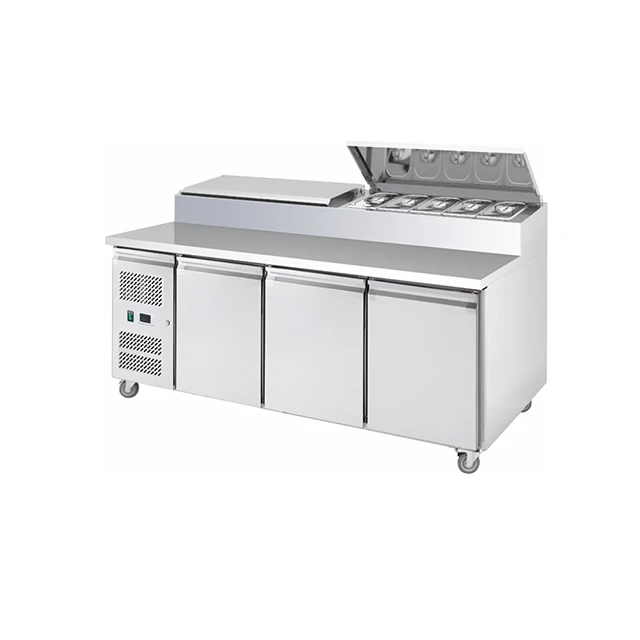 Fridge Commercial Refrigeration Equipment Two Doors Under Counter Fridge Stainless Steel Salad Table