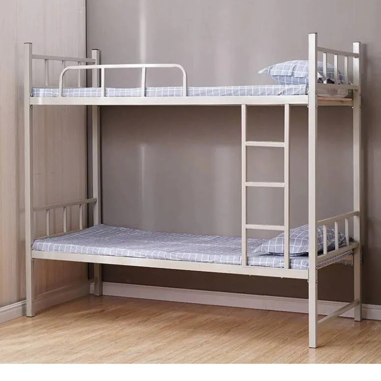 Dormitory Double Decker Beds Metal Bunk Bed With Guardrail