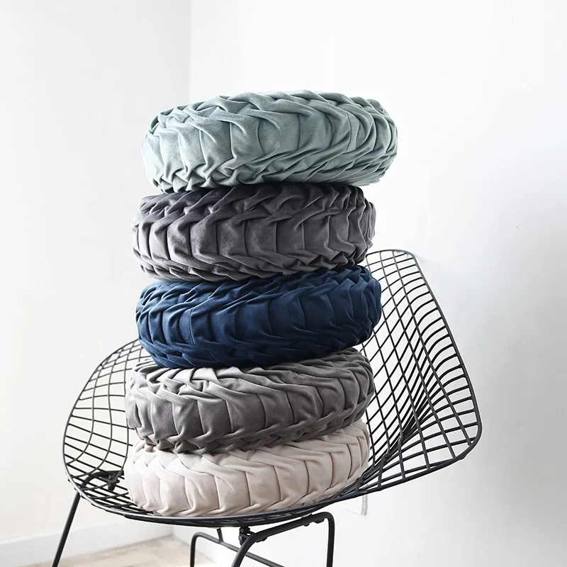
Newish wholesale Sofa Decorative Cushions Velvet Fabric Throw Pillow Round Pumpkin Back Cushion home decoration cushion 