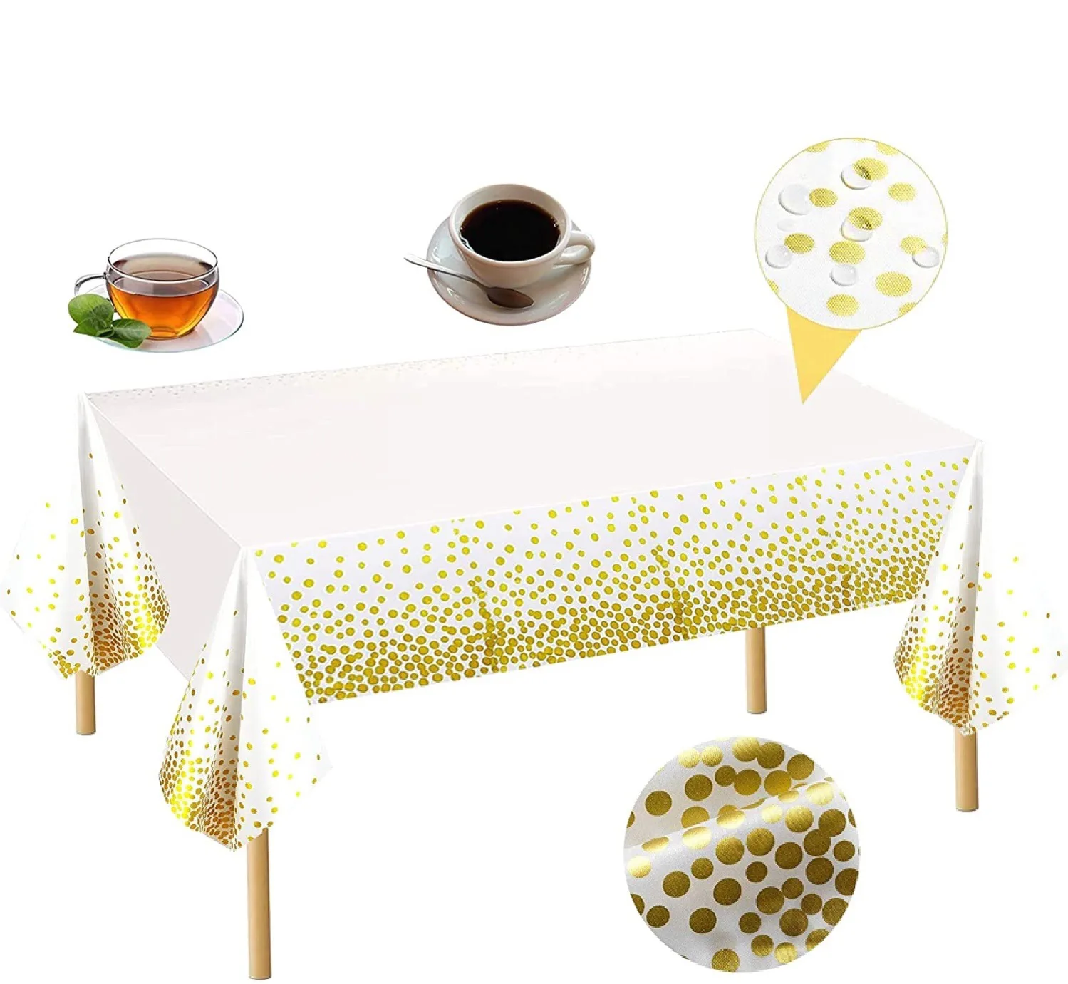 Plastic Table Cover Sprinkle Disposable Rectangle Tables Party Dot Confetti for Birthday Wedding Christmas