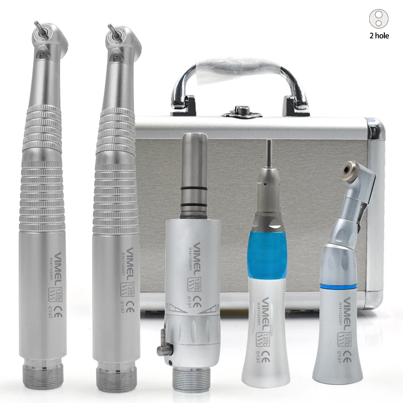 Dental Handpiece sets 2 LED High Speed And 203C Low Speed Handpiece Student Kits 2/4 Hole Dentist Tool