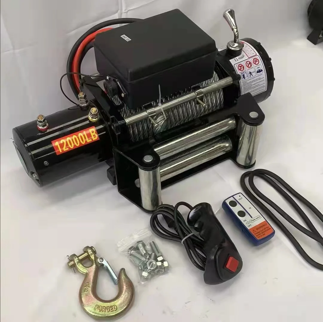 12000lbs 12V DC fast and powerful strap winch electric winch
