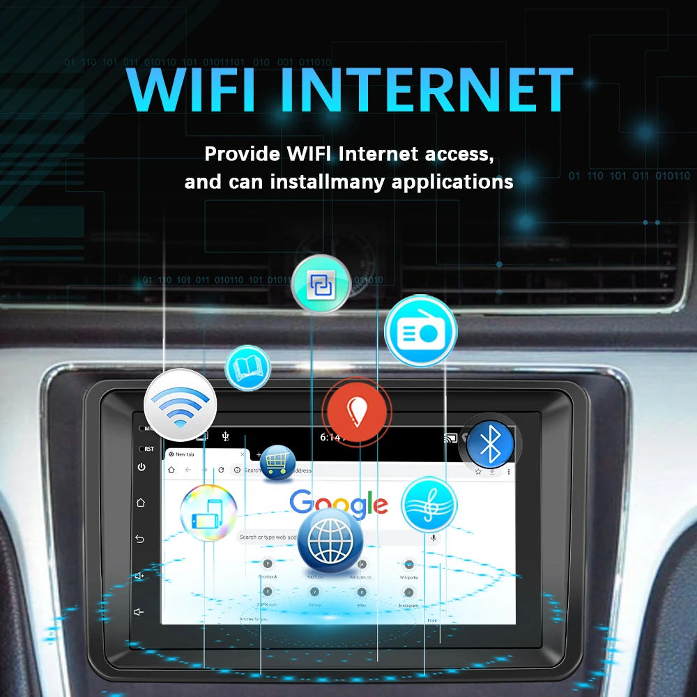 2 Din 7' Android 11 Car Radio 1+16GB Autoradio GPS WIFI For VW/Skoda/Seat/Octavia/Golf 5/6/Touran/Passat B6/B7/Jetta