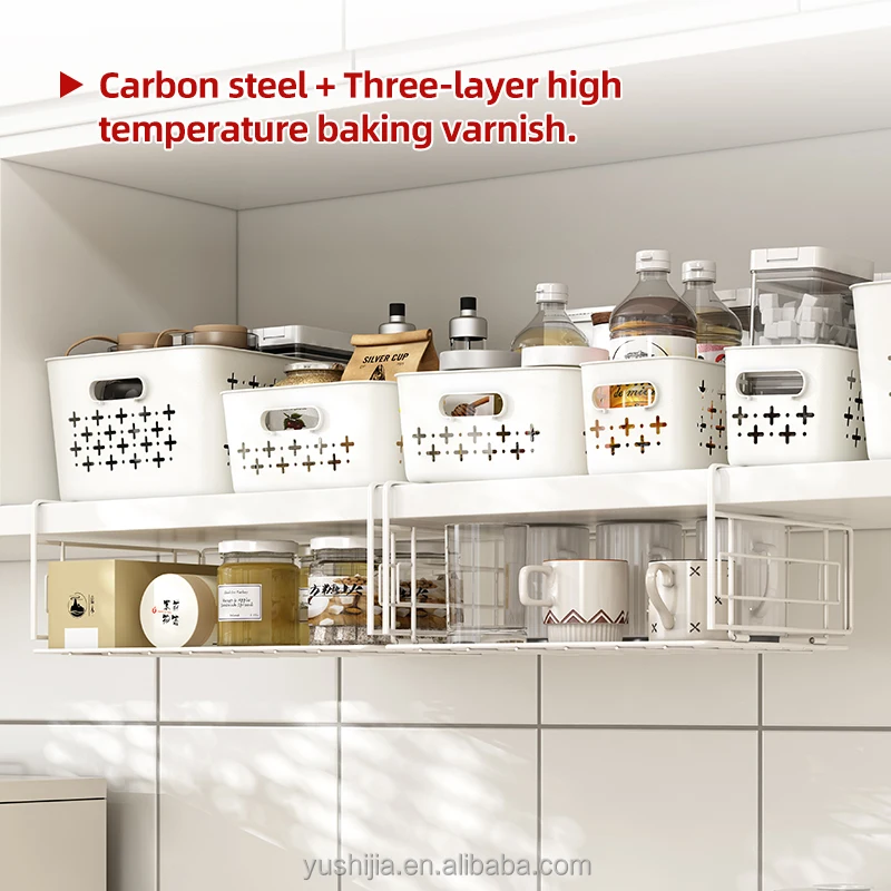 folding metal basket organizer hanging cabinet organizer shelves