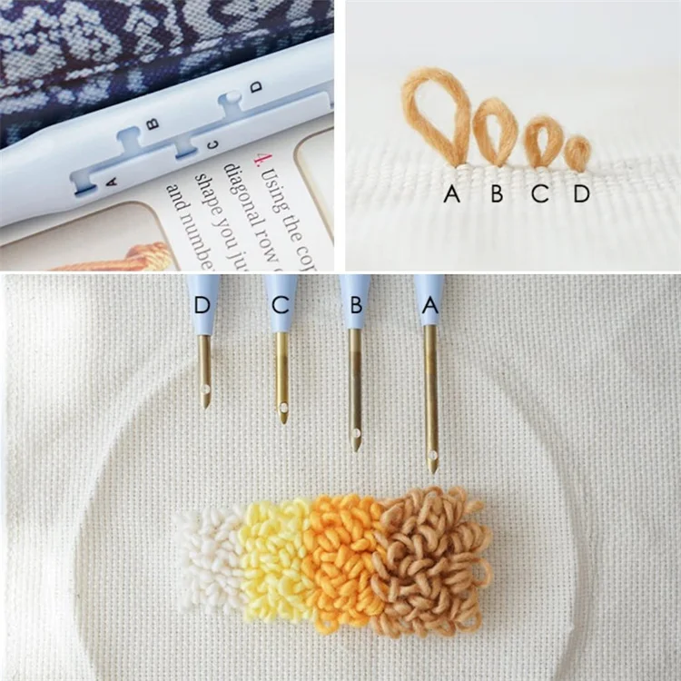 4 Shift Adjustable Embroidery Punch Needle Pen Tool for Stitching Applique Embellishment