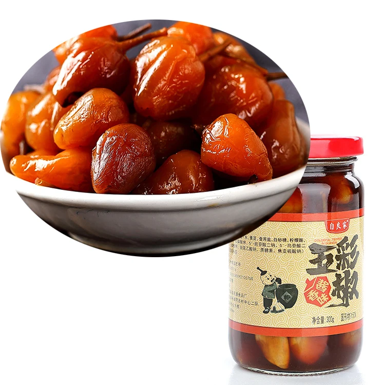 China hot sale pickles with soy sauce 300g pickled pepper for is good ideal for enriching your recipes