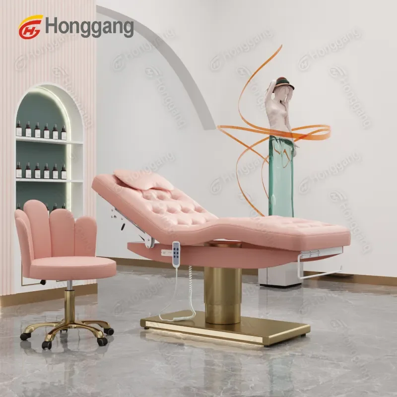 guangdong pink salon lashes massagebed portable recliner chair thai spa facial beauty eyelash electric massage table bed