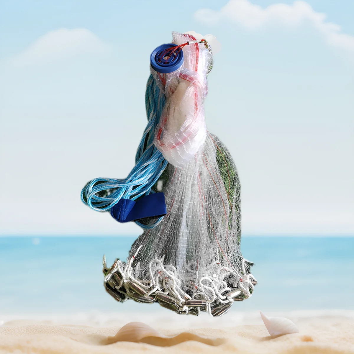 MISTER JIGGING Hot selling4~12 Feet Nylon Hand Cast Net throwing bottom pocket cast net fishing net