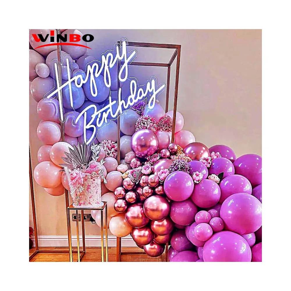 Winbo Letters Led Illuminated Light Sign Oh Baby Custom Led Happy Birthday Neon Sign For Home Happi Birthday Party Wedding Decor