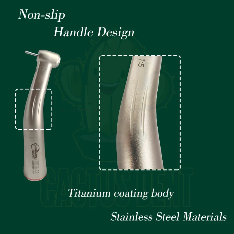 1:5 Dental Contra Angle Handpiece Inner Water Spray Red Ring Increase Speed Handpiece Dental LED Low Speed Handpiece