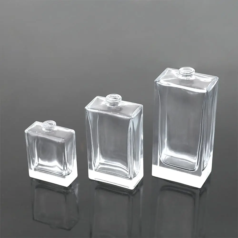 Luxury Empty Square Flat 30ml 50ml 100ml Glass Spray Perfume Bottle