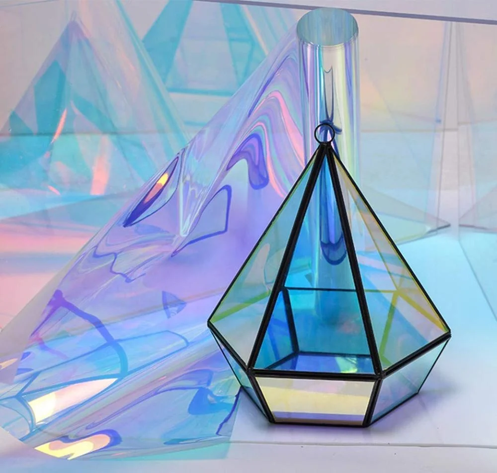 PVC Transparent Dichroic Holographic Lamination Film Roll For Bags Clothes Acrylic And Art Design