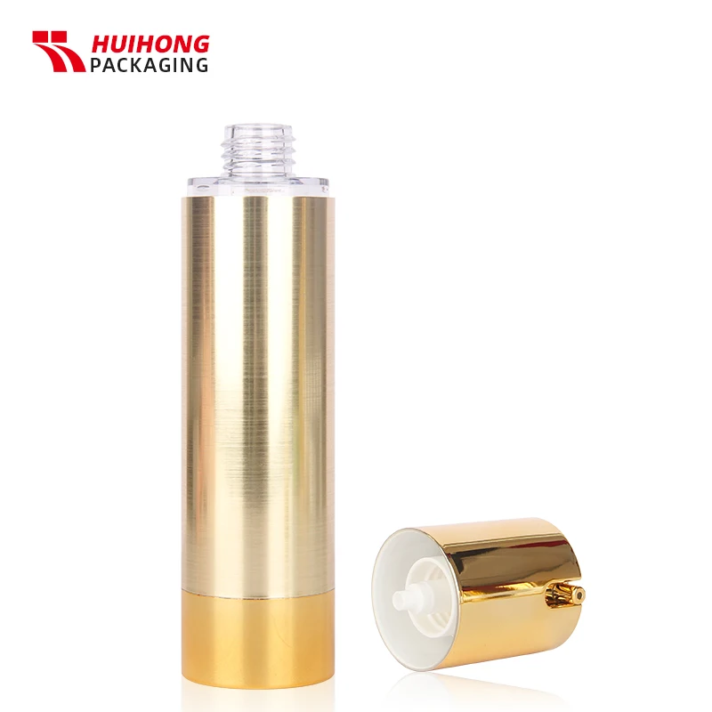 15ml 30ml 50 ml 80ml 100ml AS Gold Highlight  Airless Lotion Mist Pump Spray  Bottle For Luxury  Packaging Cosmetic