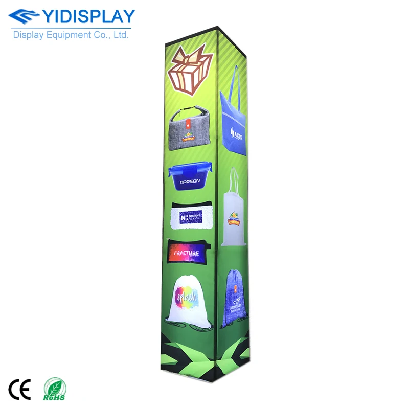 Custom double side indoor trade show floor standing portable aluminum frame fabric lightbox display advertising LED light box
