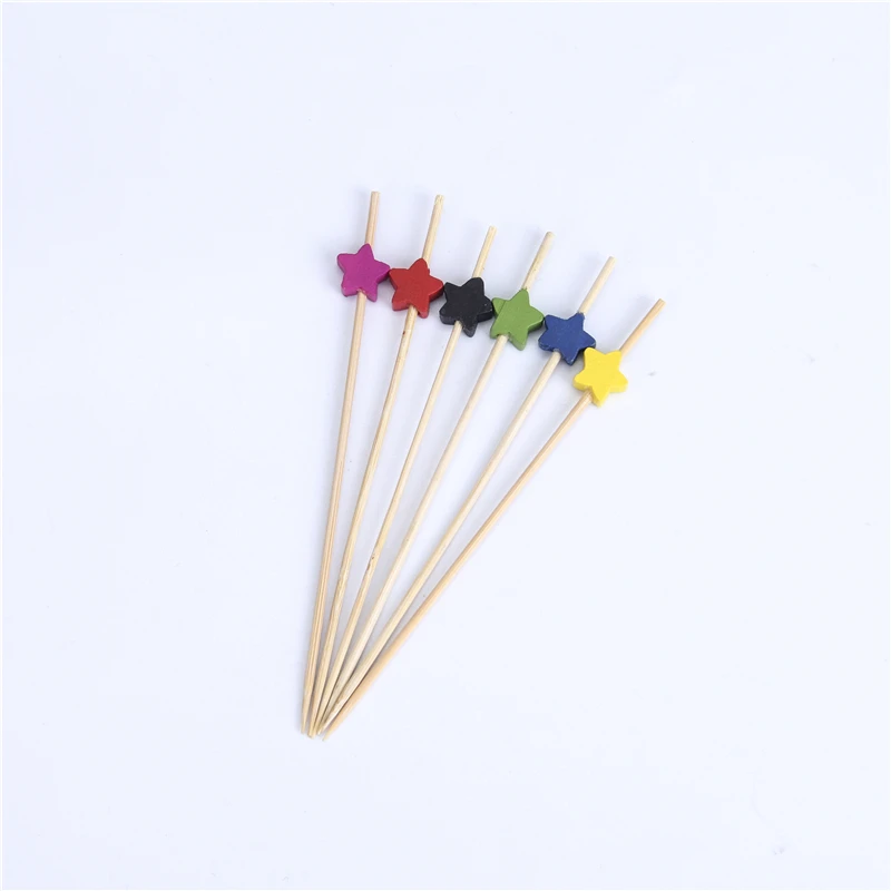 Fruit Pick Wooden Snack Stick High Quality Compostable Disposable Bamboo Bbq Accessories Tool Set Kit Food Safe bamboo skewer
