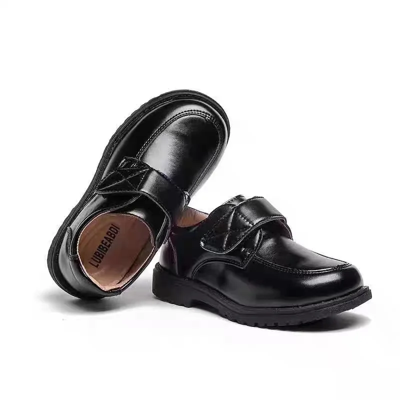 Manufactory Factory price kids baby customized elegant dress shoes oxfords lace-up round black outsole for girls kids