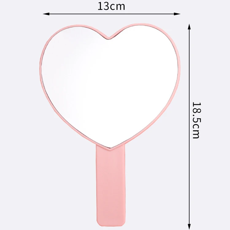 Wholesale Small Handheld Heart-Shaped Makeup Cosmetic Mirror New Design for Girls Portable Salon Use Personalized Features