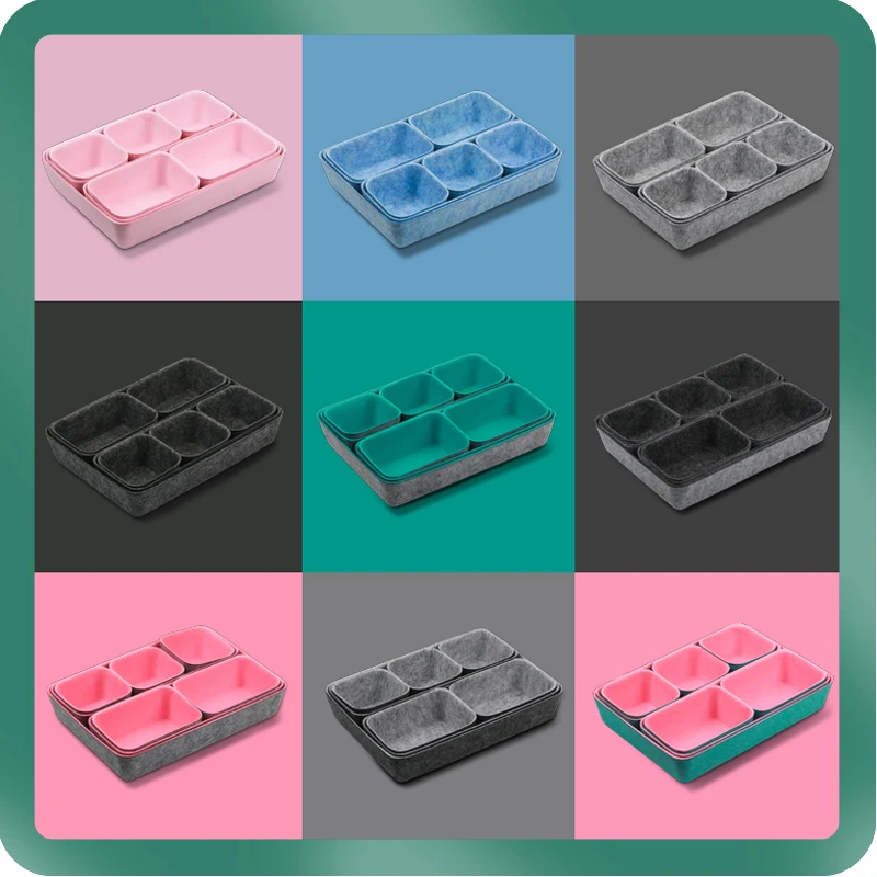 WIREKING Drawer storage organization multi-purpose jewelry box makeup storage box felt storage box