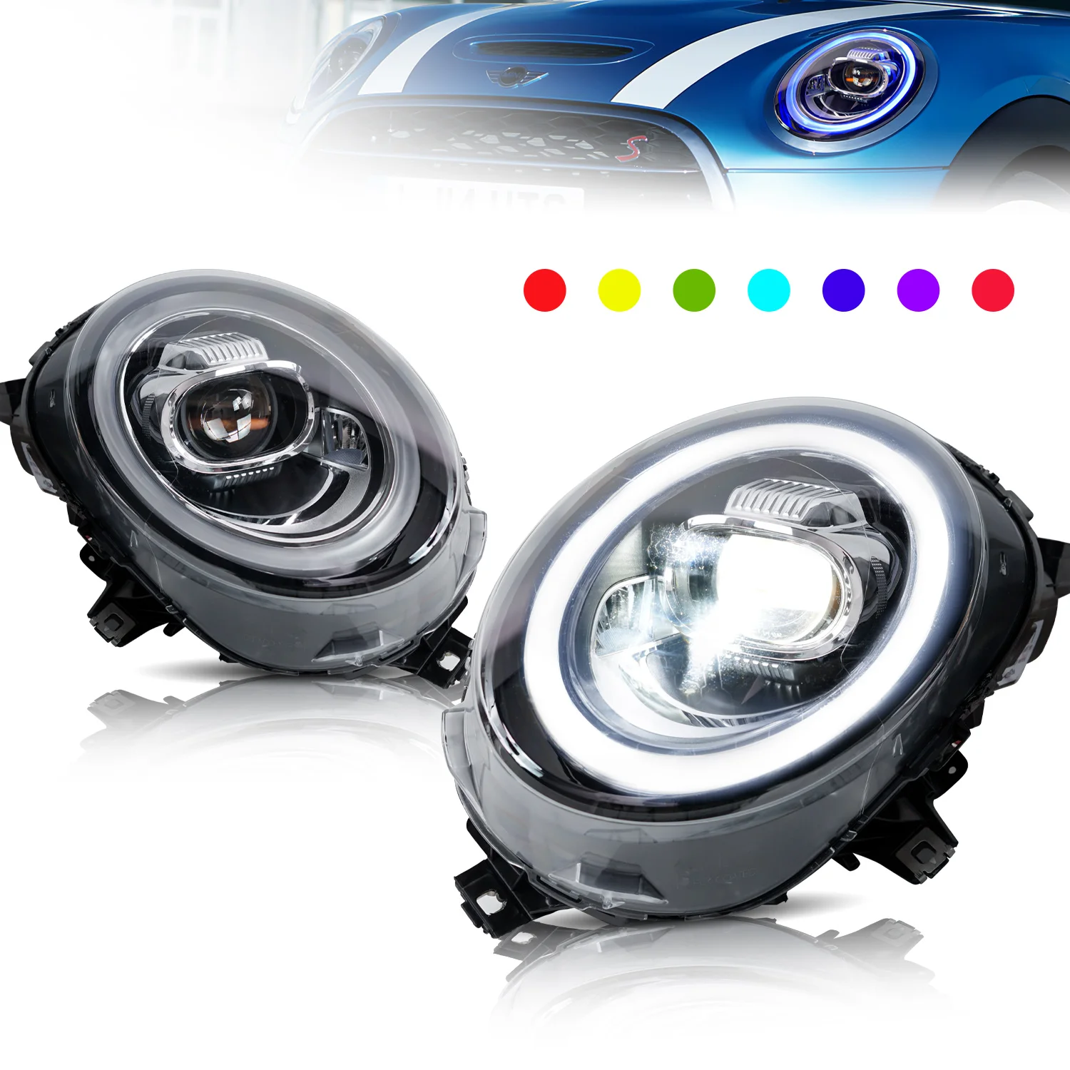 Архаическая фабричная светодиодная RGB-подсветка для мини-фар F54 фар Clubman F55 F56 F57 JCW 2014-2020