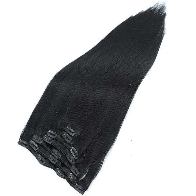 XCCOCO 100% Russian Human Remy Clip On Hair Extensions Wholesale Natural Seamless Indian Clip In Hair Extension