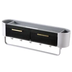 Shelf Bathroom Wall Mounted Wood Shelf Rack Towel Rail Holder Shelf Bathroom