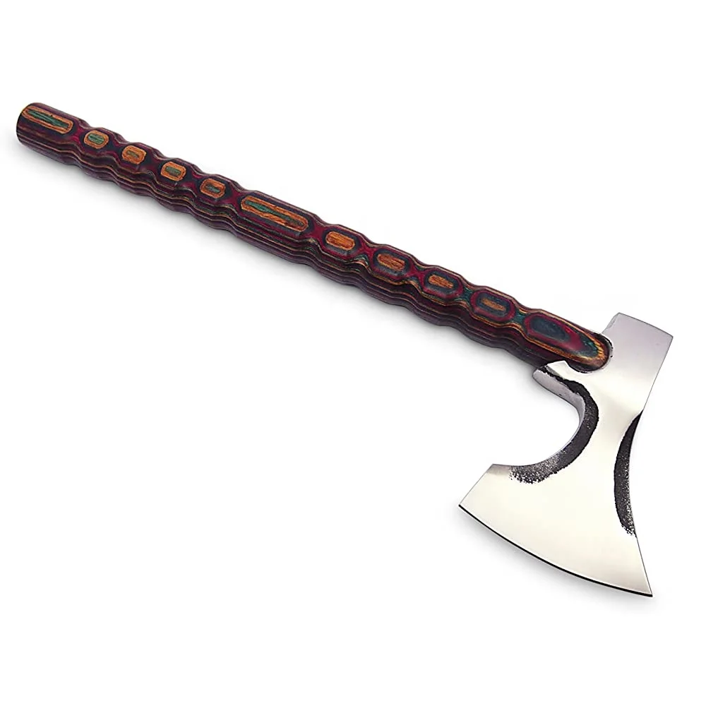 
NEW HATCHET TOMAHAWK VIKING AXE FULLU FUNCTIONAL COMBAT BUCHCARFT AXE WITH DIAMOND WOOD HANDLE 