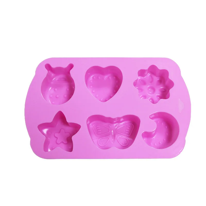 Yongli E-31 6 cavity insects butterfly moon star shaped 3d candy chocolate silicone molds cake decorating baking candy moulds