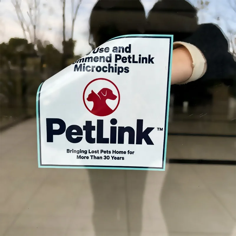 Custom Logo Printing Waterproof Self Adhesive PVC Vinyl Stickers Exhibition Office No Glue Cling Glass Window Static Stickers