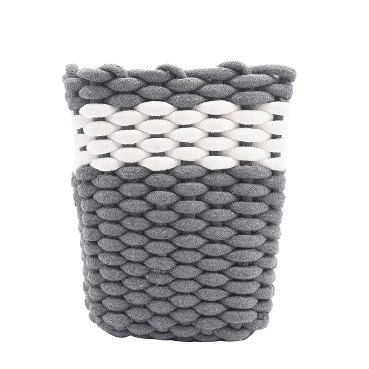 
New material natural cotton rope storage basket customer toy storage basket for kids 