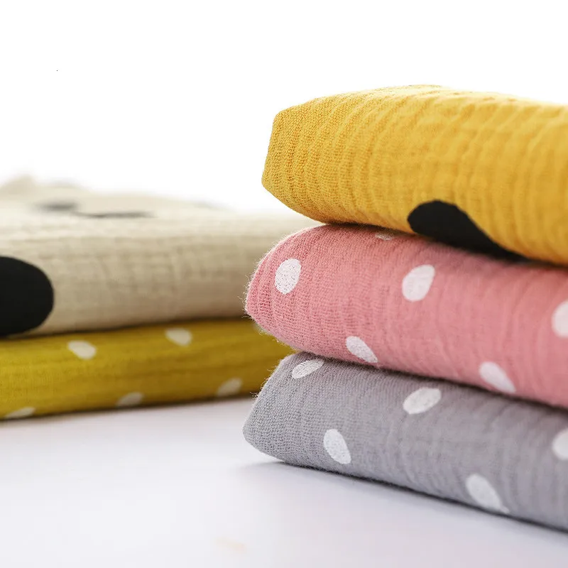 Polka Dots Series Print Cotton Crepe Fabric By Meters 50x135cm 100% Pure Cotton Crepe Fabric for DIY Patchwork Sleepwear Cloth