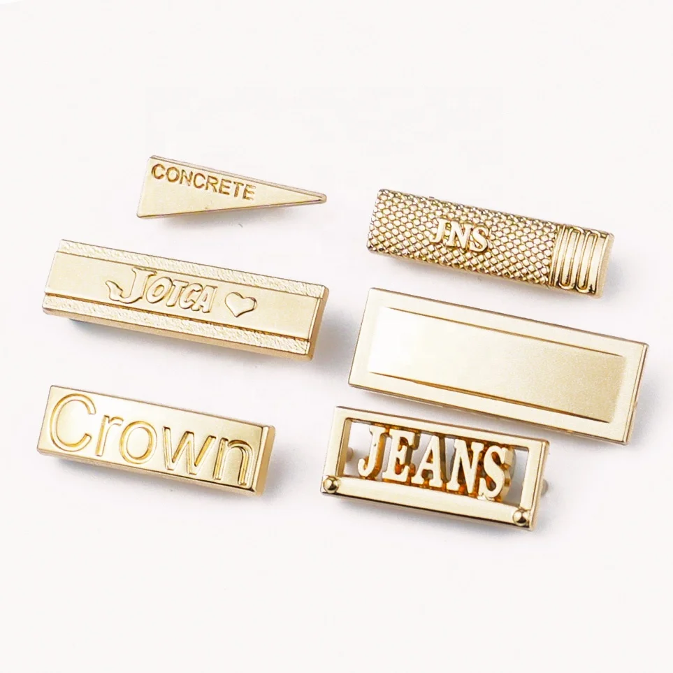 JinYi Hardware OEM ODM, декоративный фирменный дизайн логотипа, металлический ярлык из цинкового сплава на заказ для одежды