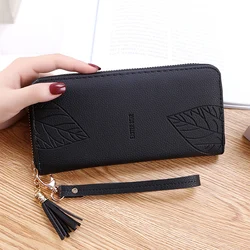 Wholesale New Fashion ladies wallet long fashion clutch bag Leaves buckle card package dinner bag women leather wallet